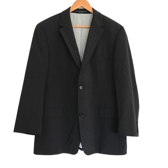 HUGO BOSS Pasolini Wool Blend Blazer Men 44R Black Business Timeless Made In USA - Picture 1 of 16